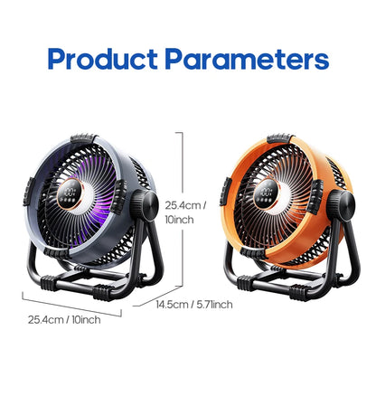 Multifunctional 6 in 1 Outdoor Camping Fan 20000mAh Desktop Air Circulator Wireless Ceiling Electric Fan with Hook and LED Light