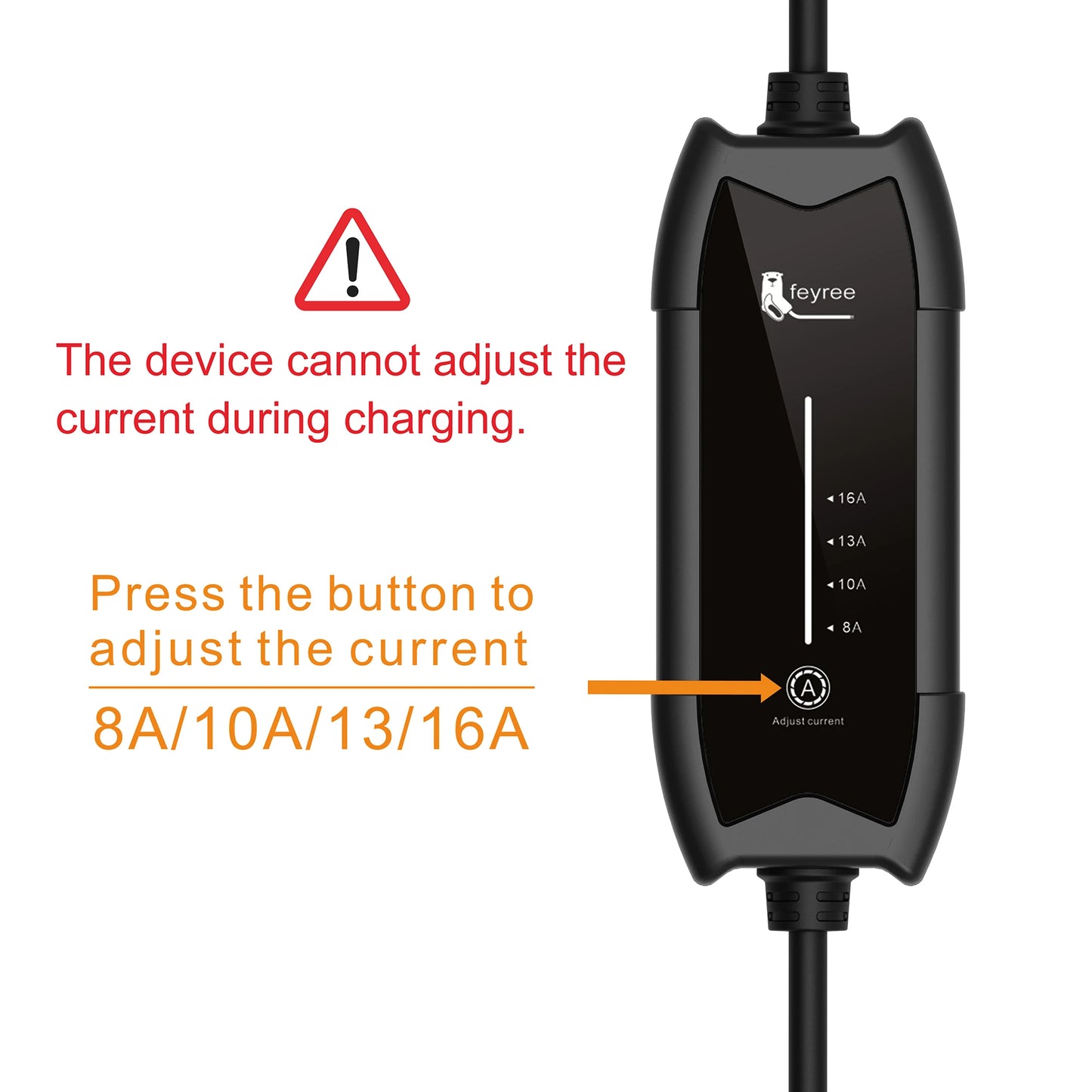 feyree EV Charger Type2 16A 3.5KW 1Phase GB/T / Type1 Current Adjustable 3.5m Cable Portable Charging Box for Electric Vehicle