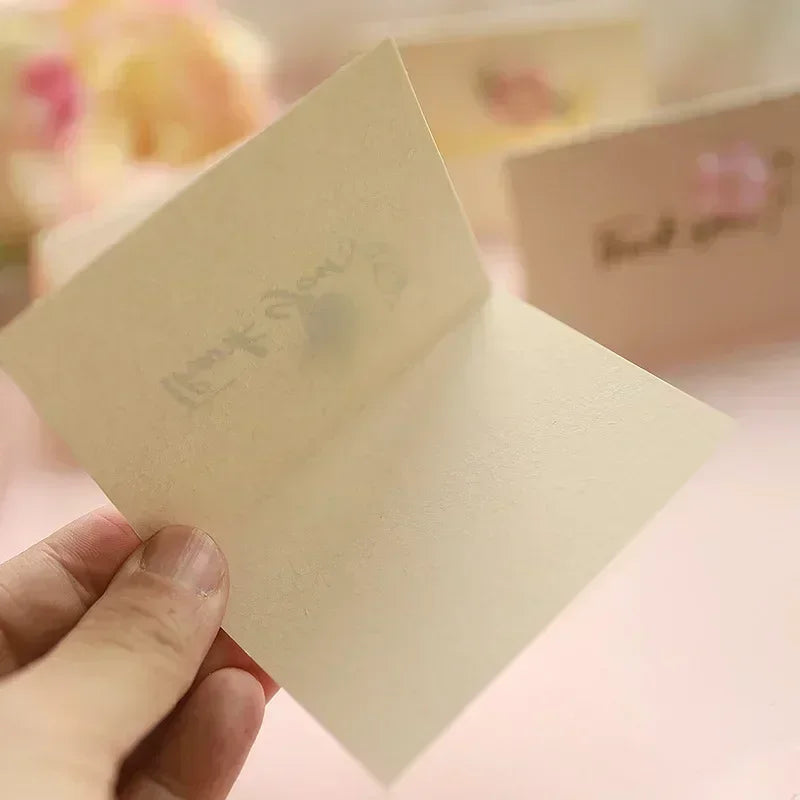 Greeting Cards with Envelope Mini Small Light Golden Color for Business Mother's Teacher's Day Thank You Gift Card