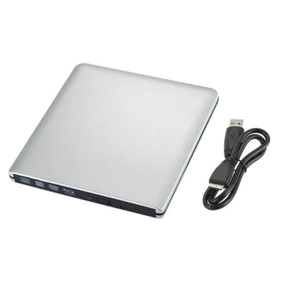 Ultra-Slim External Optical Drive with 4K Blu-Ray Burning, USB 3.0, DVD Play, 3D Blu-Ray R/W, CD/DVD Burner