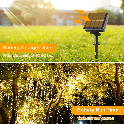 7M/12M/22M/32M LED Solar String Fairy Lights Outdoor Path Garlands Lamp Patio Waterproof Christmas Wedding Garden Street Lights