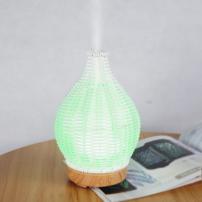 Wood Weave Vase Aromatherapy Humidifier Household Vase Air Humidifier Ultrasonic Mute Colorful Humidifier Spray Instrumen