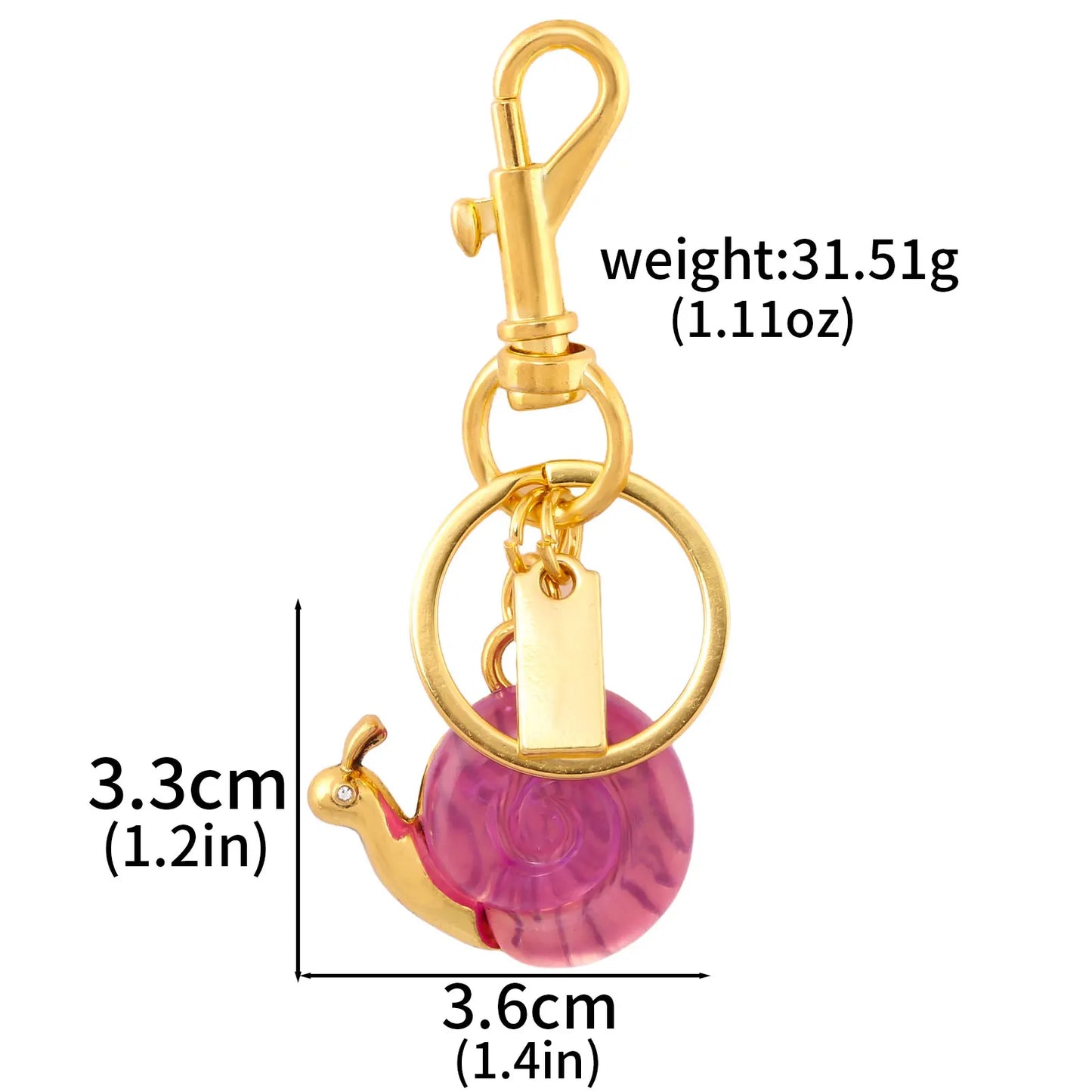 Pink Small Snail Bag Pendant Keychain Creative Cute Animal Charms Fashion Accessory for Women School Students Mother's Day Gift
