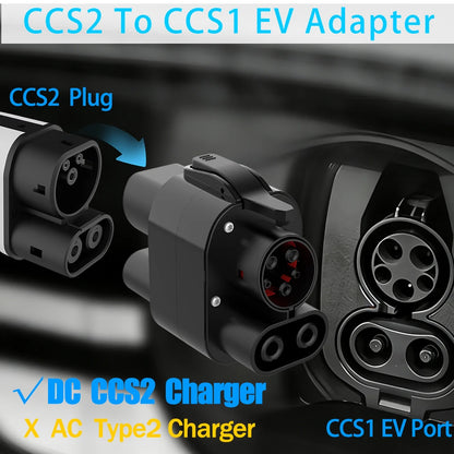 Unirise CCS2 To CCS1 EV Adapter 250kW 250A 1000v DC+AC Charger Connector CCS Combo 2 to CCS1 Fast Electric Car Charging Adapter
