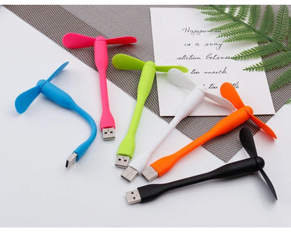 Mini USB Fan Flexible Bendable Cooling Fan For Power Bank Laptop PC AC Charger Portable Hand Fan Computer Summer Gadget