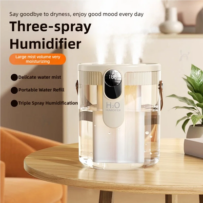 TINSOL 1.5L Air Humidifier USB-Charging Aromatherapy Diffuser 3-Port Spray Air Purifier Home Bedroom Aromatherapy Lamp