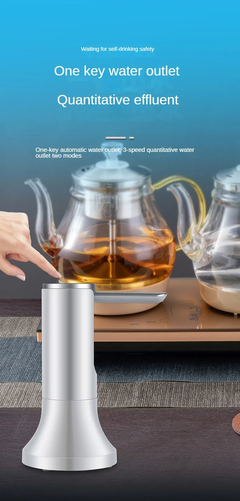 Electric Water Gallon Bottle Pump Automatic Water Dispenser Pump 19 Liters Foldable Desktop Water Bottle Pump USB Rechargeable
