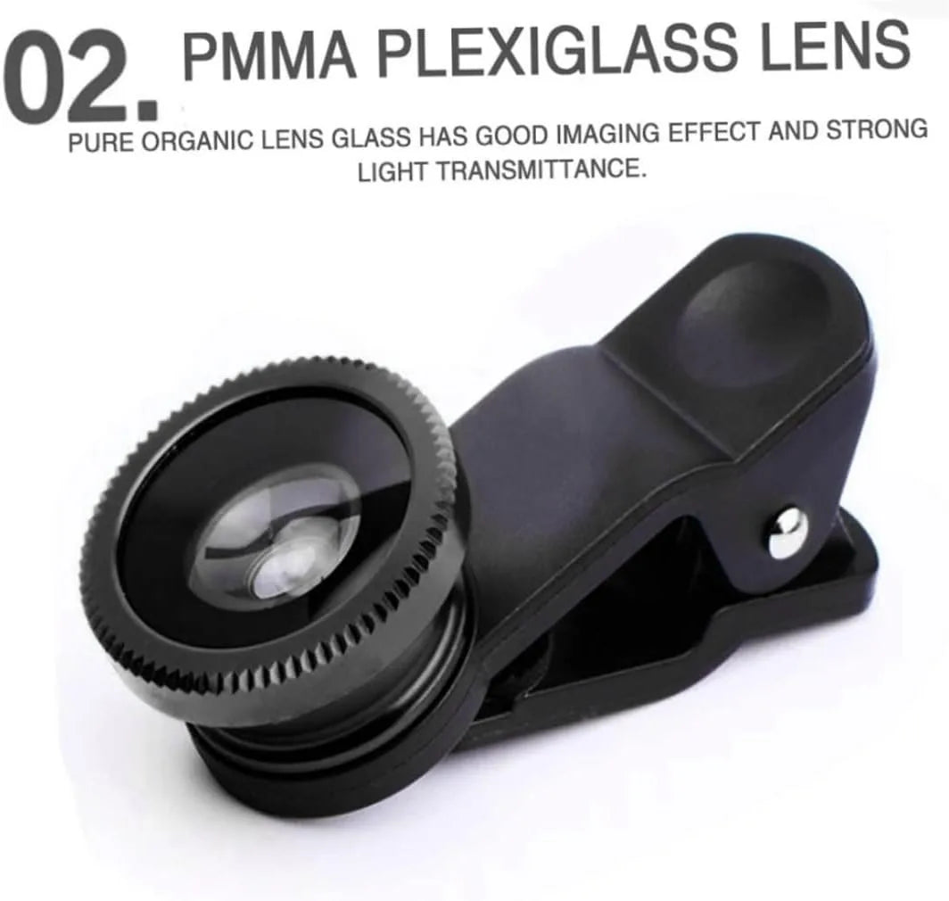 1 Set 3In1 Mobile Phone Fish Eye+Wide Angle+Macro Lightweight Camera Lens For Universal Cell Phone