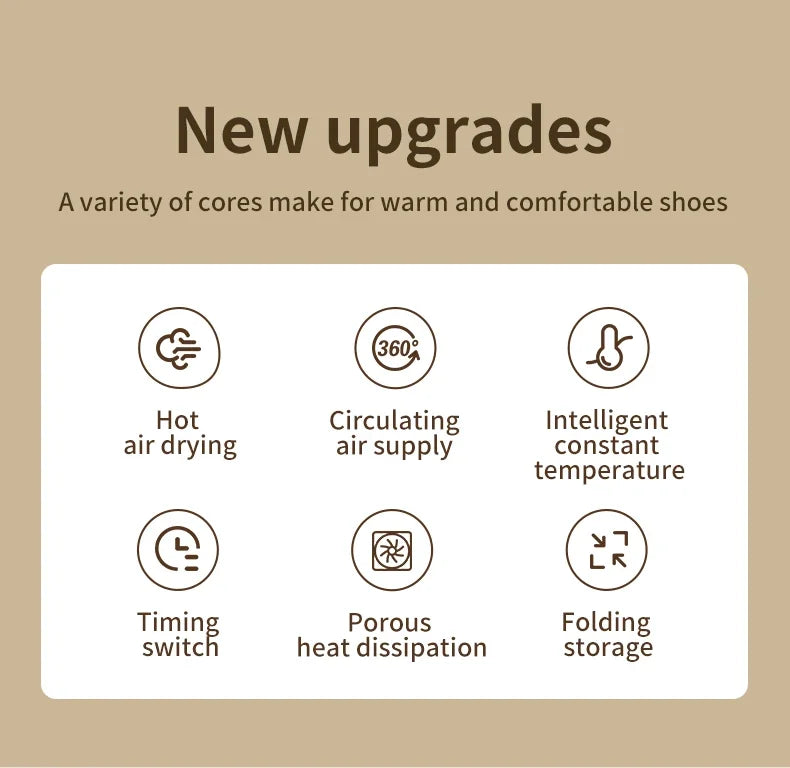 Adjustable Dryer  Shoe Dryer Intelligent Timer Quick Drying Deodorizing Sterilizing Shoe Dryer Household Shoe Warmer Heater