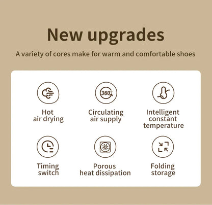 Adjustable Dryer  Shoe Dryer Intelligent Timer Quick Drying Deodorizing Sterilizing Shoe Dryer Household Shoe Warmer Heater