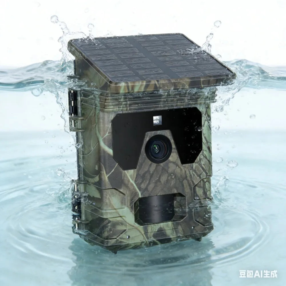50MP 4K Solar Panel Hunting Camera Infrared Night Vision Monitoring Wildlife Trap Trail Camera Video Photo Recorder Cam