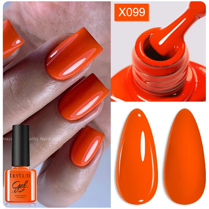 LILYCUTE Ancora Red Autumn Winter Gel Nail Polish Semi Permanent Soak Off UV LED Gel Varnish Manicure Nail Supplies