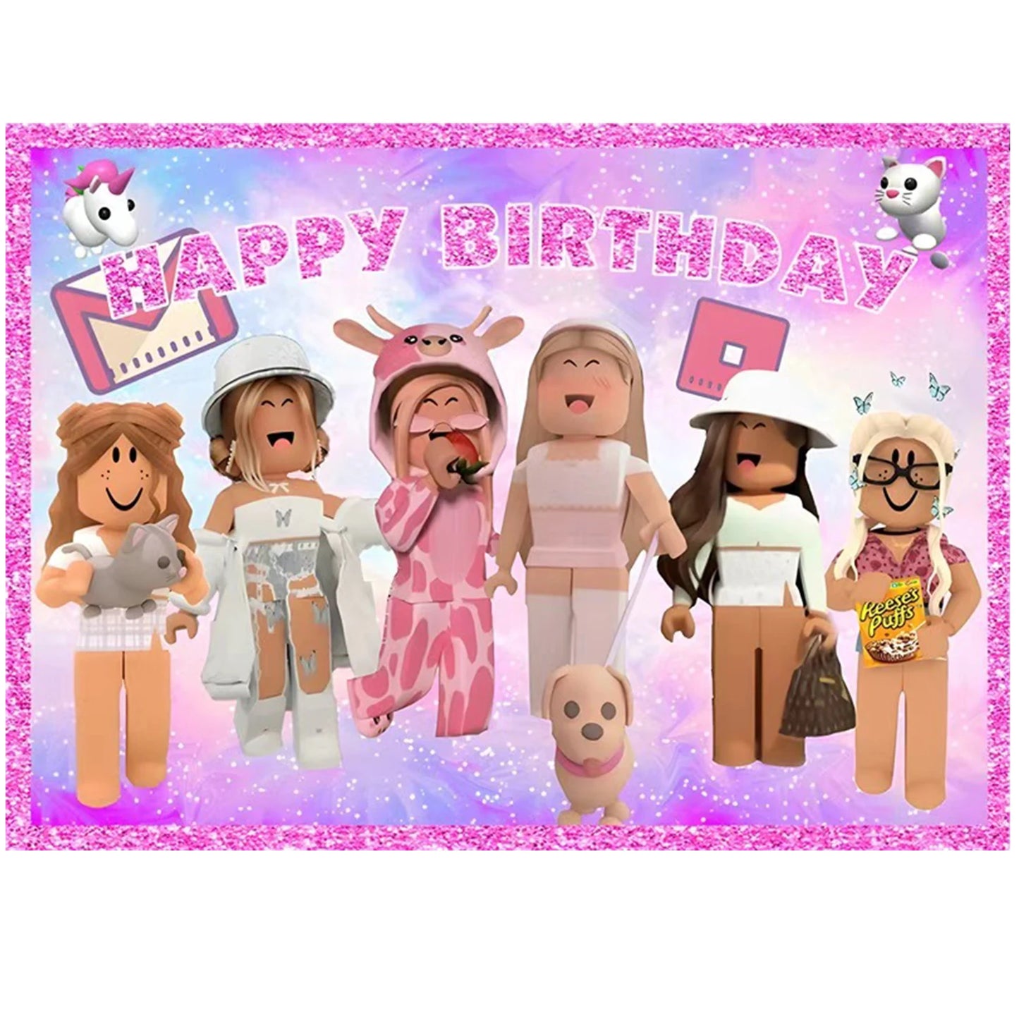 Roblox theme Game Shower Vinyl Hot Game Backdrop Cloth Kids Birthday Photo Background For Party Decoration Boys Backdrops