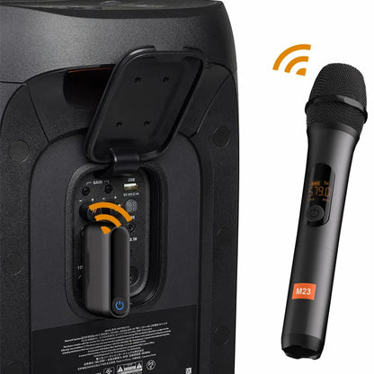 Karaoke Microphone Wireless M23 UHF 2 Channel System Built-in Lithium Battery Cordless Handheld Mic For Church Party Speaker