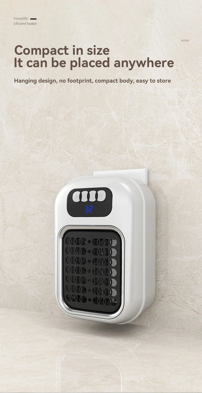 Portable Heater Electric Heater Plug in Wall Room Heater Radiator Remote Warmer Machine Muted for Bedroom Bathroom Office