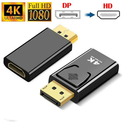 4K/1080P DP DisplayPort to HDMI-compatible Adapter Converter DP Male to Female HDMI-Compatible Adapter for Laptop PC Projector