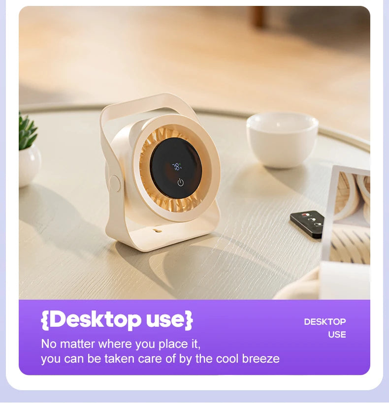 4000mAh Outdoor Desktop Fan Angle Adjustable 100 Speeds Wall Mount Portable Fan With Remote Control and Touch Screen Cooling Fan