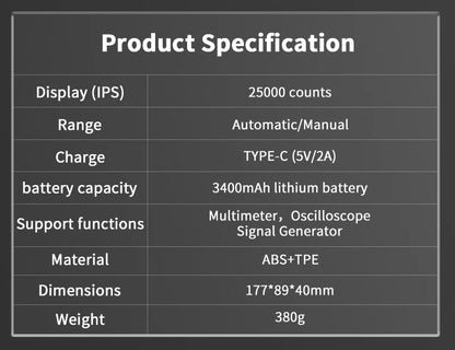 OYI ZT703S 3in1 Digital Multimeter 50MHz Bandwidth 280MS Rate PC Waveform Data Storage Dual Oscilloscope Signal Generator