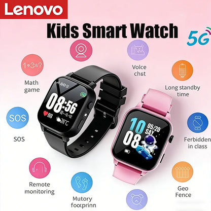 2026 Lenovo Kids Smart Watch SOS GPS Location Tracke Sim Card Call Child SmartWatch Camera Waterproof Watch Gift For Ios Android