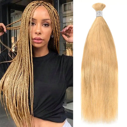 100% Human Hair Bulk No Weft Remy Vietnam Hair Straight Hair Bundles Real Natural Black Hair 613 Blonde 30inch For Braiding