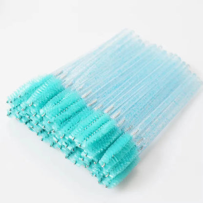 QSTY Disposable Crystal Eyelash Brush Comb 50Pcs/pack Eye Lashes Extension Mascara Wands Makeup Professional Beauty Tool