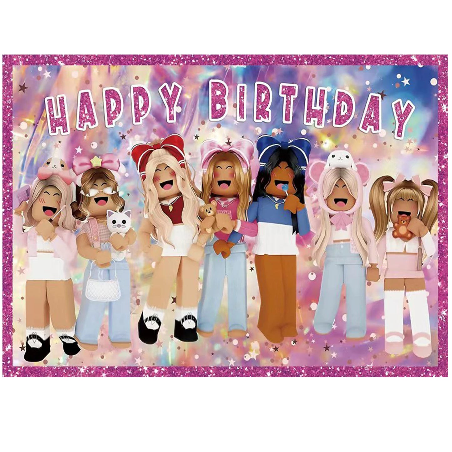 Roblox theme Game Shower Vinyl Hot Game Backdrop Cloth Kids Birthday Photo Background For Party Decoration Boys Backdrops