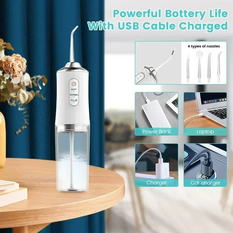 Pro Dental Oral Irrigator Flosser Removal Cleaning Wireless Brush Ipx7 Store Water Floss Irigator Waterpick For Tooth Mouth