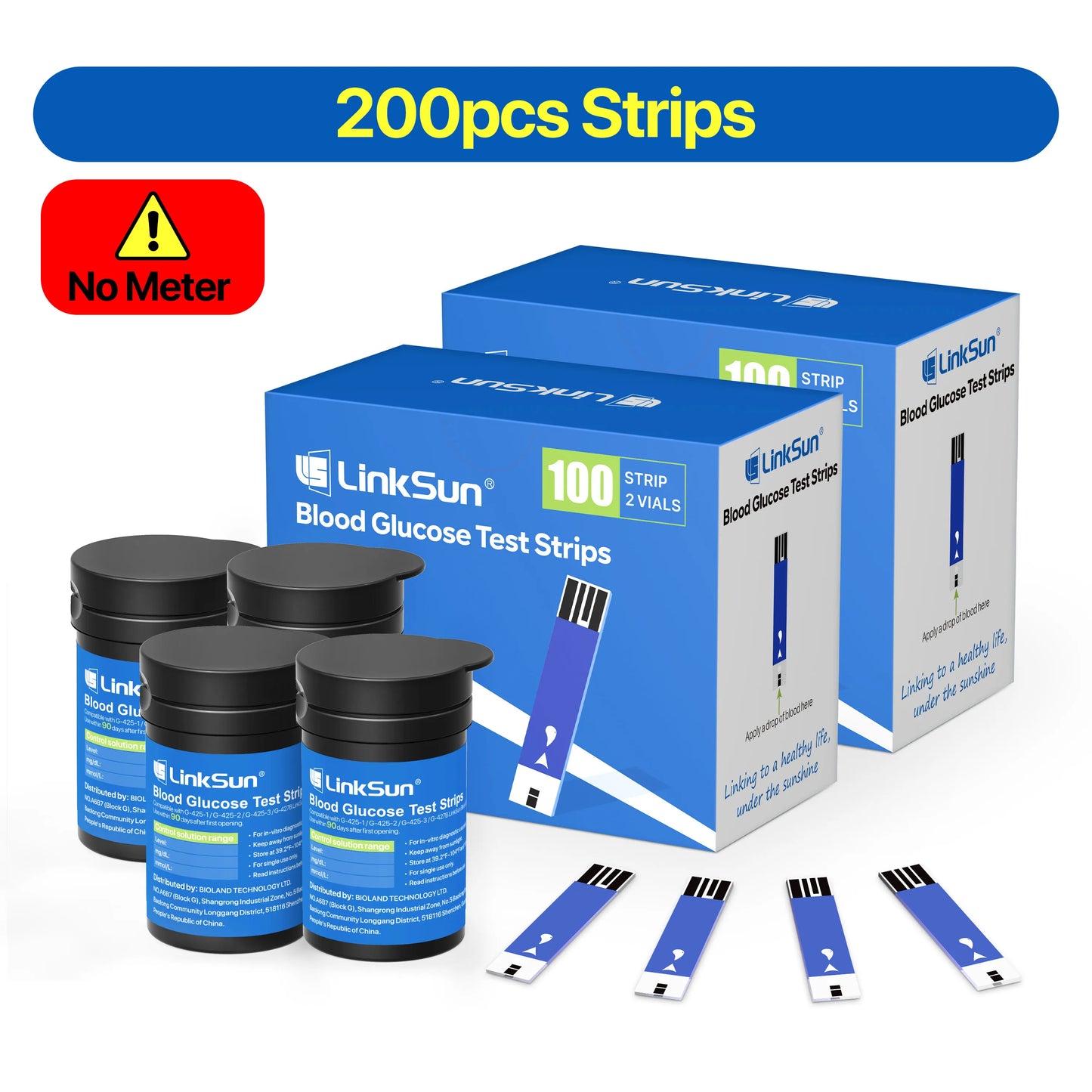LinkSun G-425-3 Blood Glucose Meter Glucometer Full Set Medical Diabetes Blood Sugar Monitor Complete Kit Glucose Test Strips