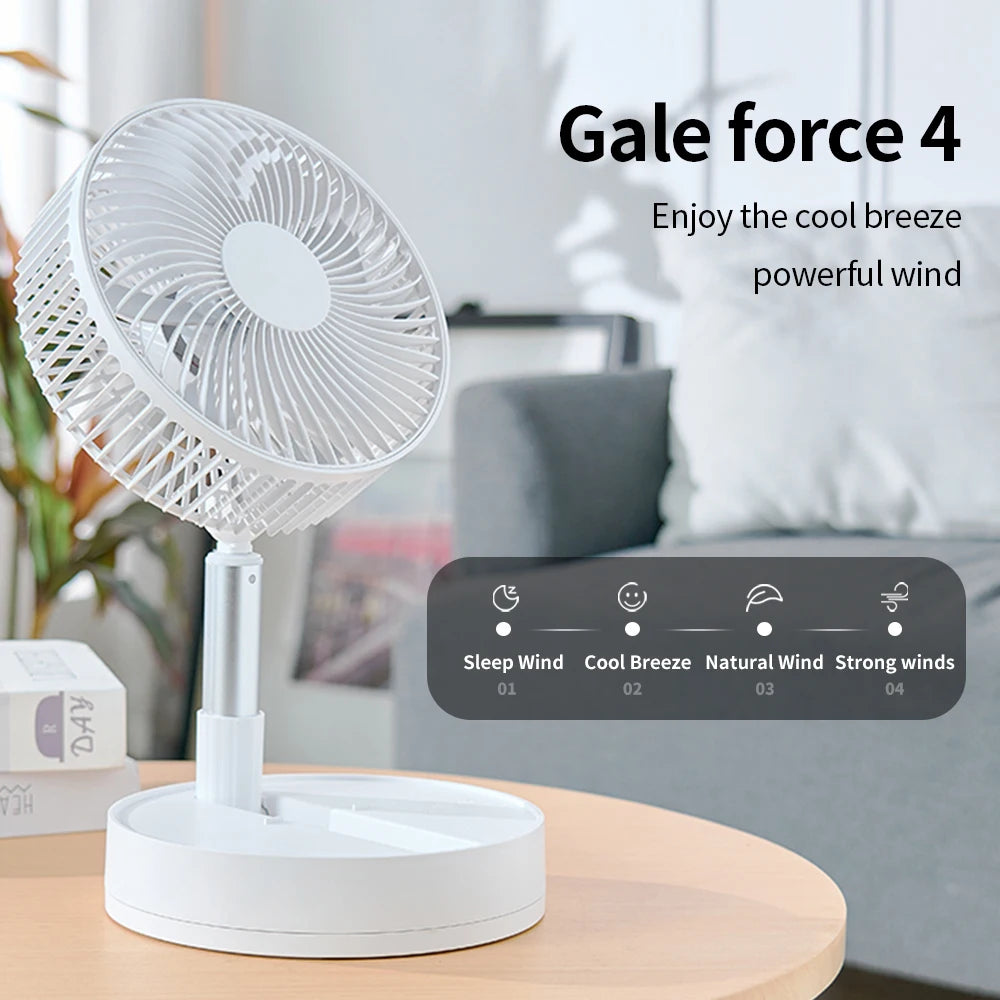 KASYDoFF Portable Oscillating Desk Fan, 8-Inch＆ 5400mAh USB Battery Operated Fan with 4 Speed Strong Airflow Foldable Personal