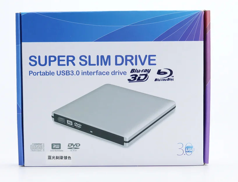 External USB3.0 Bluray Burner Writer Optical BD-RE Recorder 3D BD-ROM Blu-Ray Reader Bluray Play DVD Recorder for Laptop/Desktop