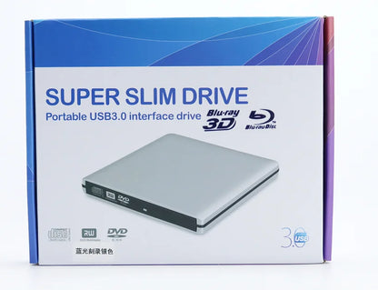 External USB3.0 Bluray Burner Writer Optical BD-RE Recorder 3D BD-ROM Blu-Ray Reader Bluray Play DVD Recorder for Laptop/Desktop
