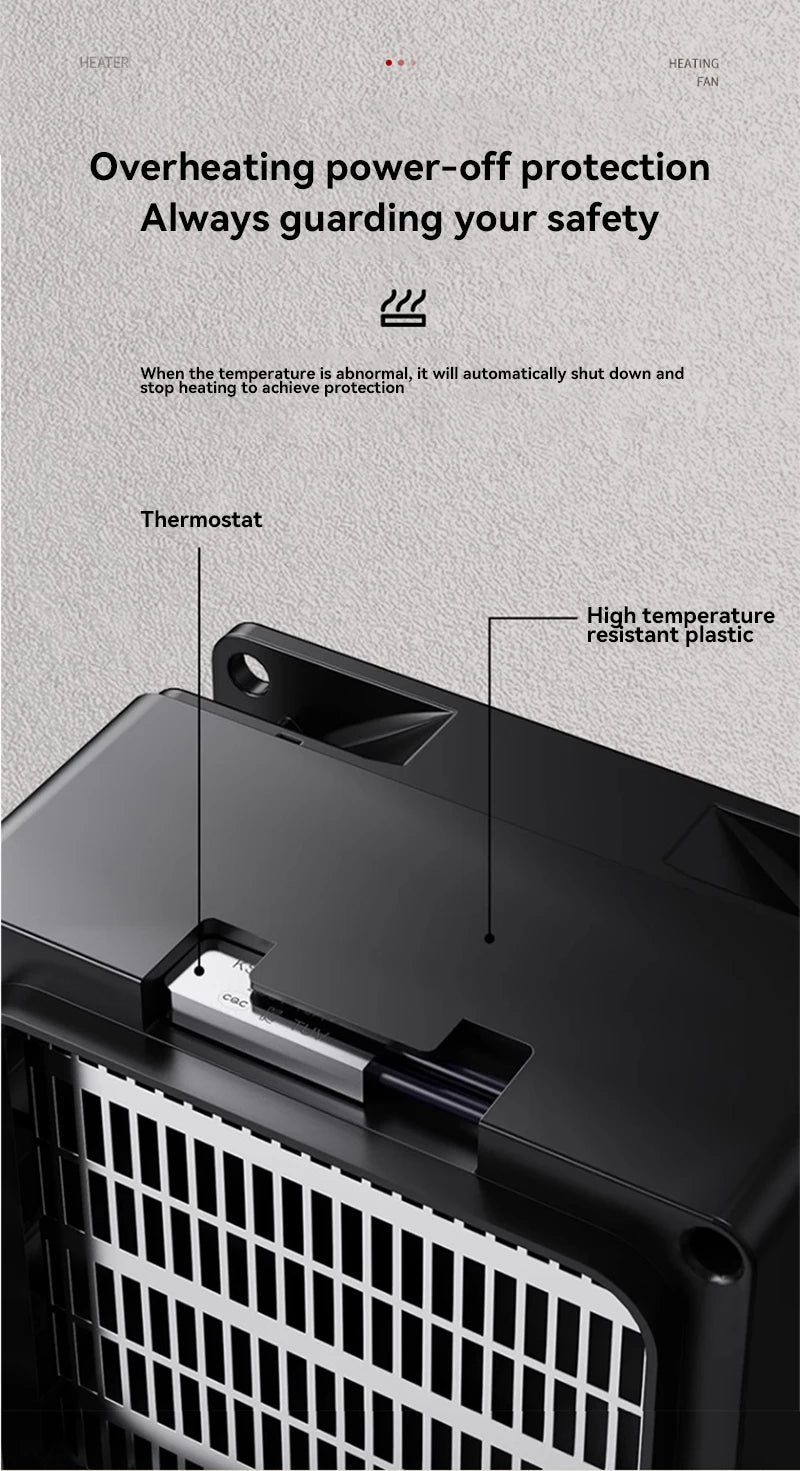 Portable Heater Electric Heater Plug in Wall Room Heater Radiator Remote Warmer Machine Muted for Bedroom Bathroom Office