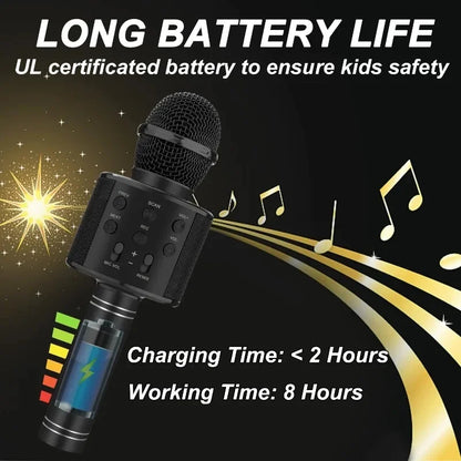 Karaoke Microphone, Portable Wireless Bluetooth Karaoke Mic for Adults&Kids Outdoor Party, Karaoke Machine for All Smartphone