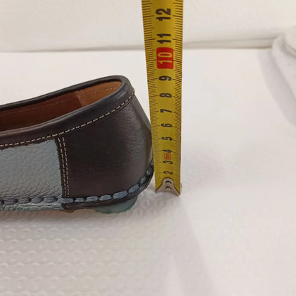 Koznoy 2.5cm Native Flats Shoes Women Natural Cow Genuine Leather Big Size Mixed Color Soft Soled Loafer Ethnic Moccasins Comfy