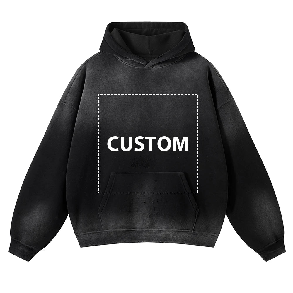 VIPReAlr2025 Winter Hoodie Retro Harajuku Fashion Washed Cotton 380GSM Pullover Sweatshirt Y2K RE Alr