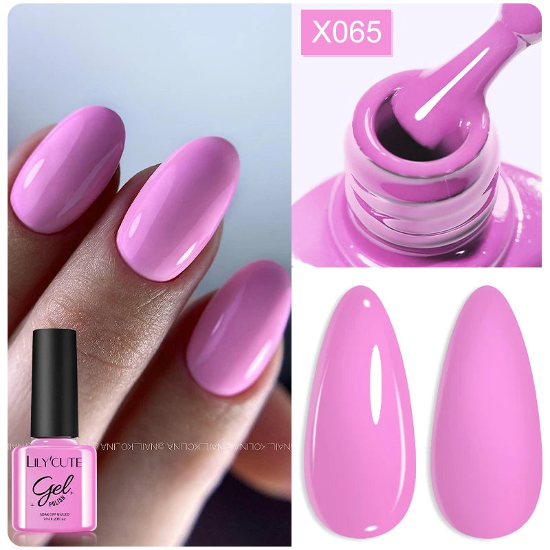LILYCUTE Ancora Red Autumn Winter Gel Nail Polish Semi Permanent Soak Off UV LED Gel Varnish Manicure Nail Supplies