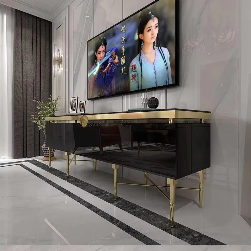 TV Table Small Sitting Room Ground Ark Of Stainless Steel Wooden Furniture Of The Lacquer That Bake