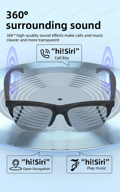 2025 Photosensitive Color Change Smart Glasses Bluetooth Voice Calls Control Music UV Polarized Sunglasses Headphone Glasses Man