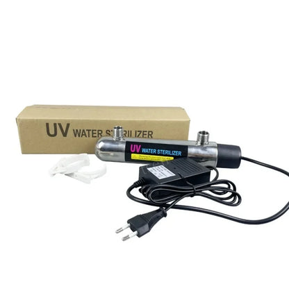12W Stainless Steel UV Water Sterilizer Ultraviolet Tube Lamp Direct Drink Disinfection Filter Aquarium Fish Tank Purifier