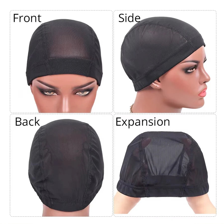 1-6PC Spandex Mesh Dome Wig Cap Easier Sew In Hair Stretchable Weaving Cap  Weaving Wig Cap Stretchable Hairnets