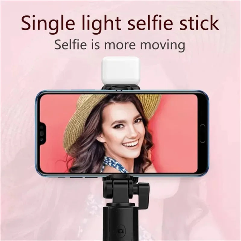 Cell Phone Selfie Stick Tripod Bluetooth Remote Wireless Selfi Stick Phone HolderStand with Beauty Fill Light for Phone