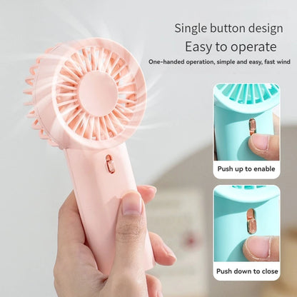 1 mini handheld fan with wind speed and hanging rope, suitable for outdoor use, requires 2 AAA batteries to be self provided