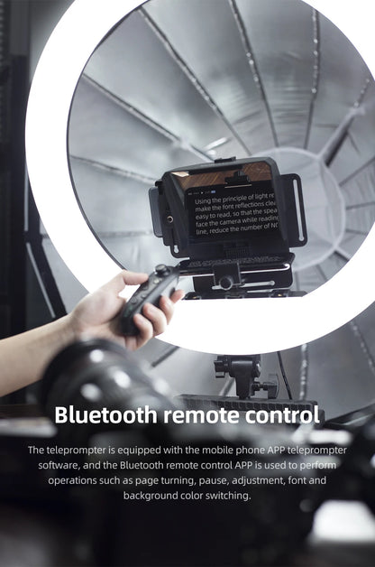 Ambitful Phone and DSLR Recording Mini Teleprompter Portable Inscriber Mobile Teleprompter Artifact Video With Remote Control