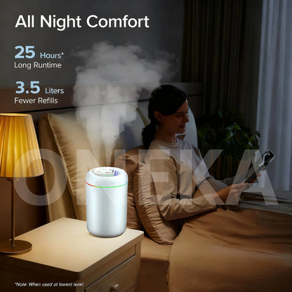3.5L Large Desktop Air Humidifier USB Double Mist Maker RGB Light Household Mute Hydrating Christmas Gift Idea