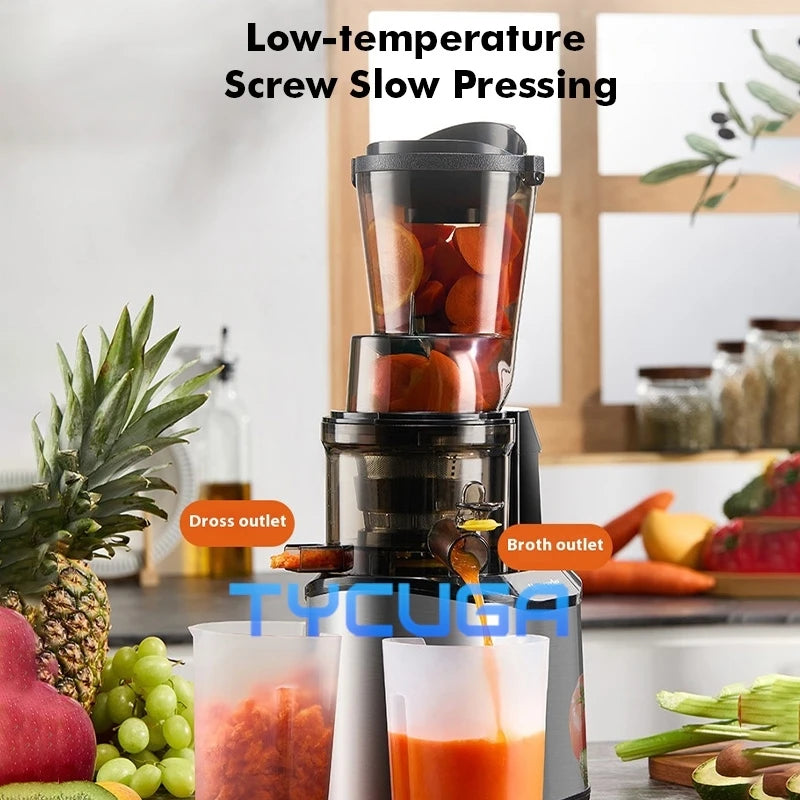 850W Slow Masticating Juicer Machine 75mm Wide Chute Vertical Spiral Extractor Home Use For Fruits Vegetables Higher Juice Yield