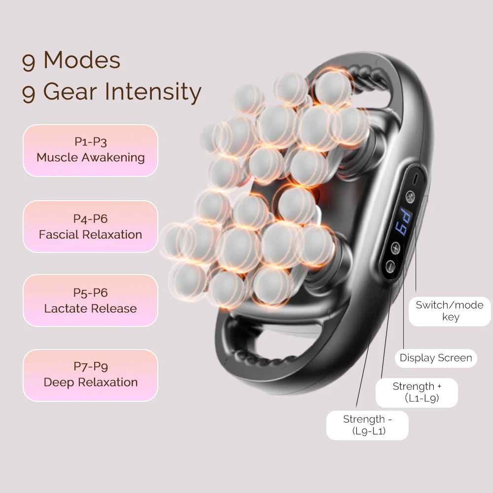 22-Head Fascia Gun High-Frequency Vibration Body Massage Gun Back and Waist Massager Neck Shoulder Massager Muscle masajeador