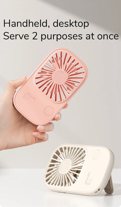 JISULIFE Mini Handheld Fan Portable Fan, Small Desk Fan with Bracket, USB Rechargeable Lash Fans,Eyelash Makeup Fan