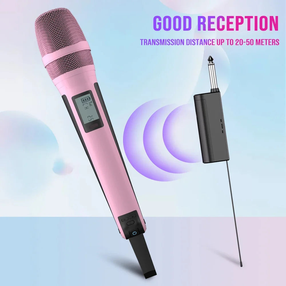 Karaoke Microphone G-MARK SKM9000 2 Channels Wireless UHF Frequency For Teaching Wedding Clear Stable Audio Transmission