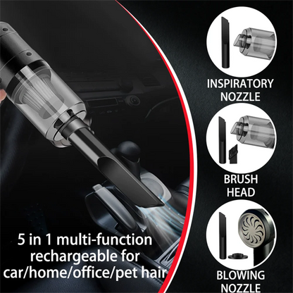 Cordless Handheld Vacuum Cleaner High Power Mini Portable Car Dust Collector with Hairdryer Function for Auto Interior Cleaning