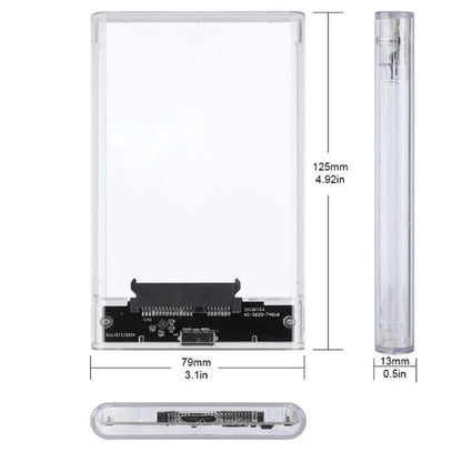 USB 3.0 HDD Enclosure 2.5inch SATA SSD Hard Drive Case with 5Gbps Transfer Speed Mobile External Housing Harddisk Boxs Cable